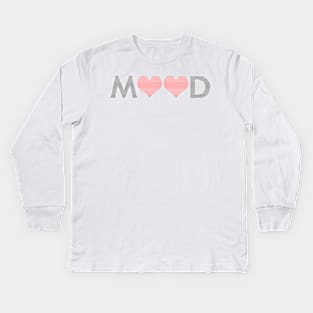 Mood - heart - love - black and red. Kids Long Sleeve T-Shirt